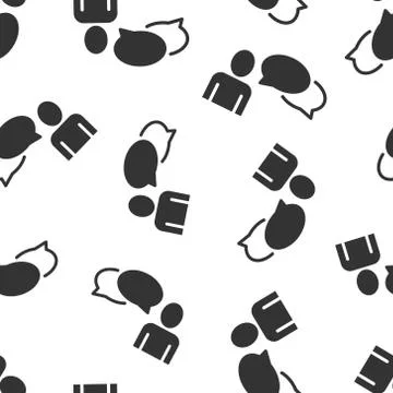 People with speech bubble icon in flat style. Chat vector illustration on whi Stockillustratie