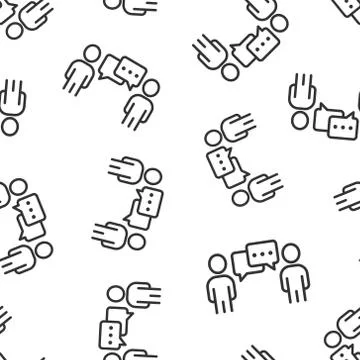 People with speech bubble icon in flat style. Chat vector illustration on whi イラスト素材