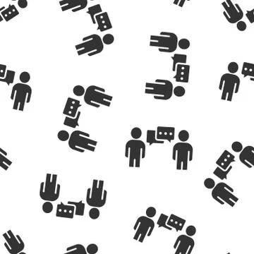 People with speech bubble icon in flat style. Chat vector illustration on whi Stockillustratie