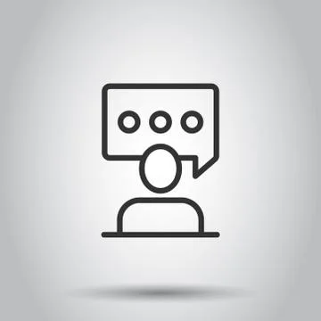 People with speech bubble icon in flat style. Chat vector illustration on whi イラスト素材