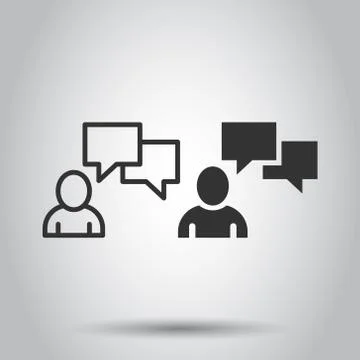 People with speech bubble icon in flat style. Chat vector illustration on whi イラスト素材