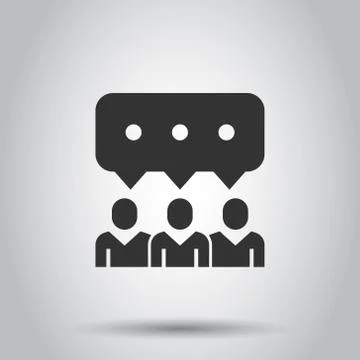 People with speech bubble icon in flat style. Chat vector illustration on whi Stock Illustration