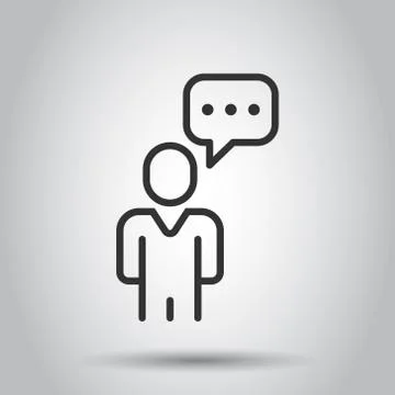 People with speech bubble icon in flat style. Chat vector illustration on whi Stock Illustration