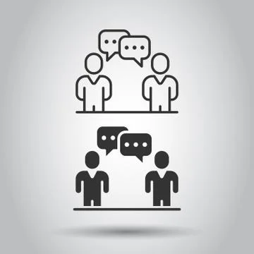 People with speech bubble icon in flat style. Chat vector illustration on whi 스톡 일러스트