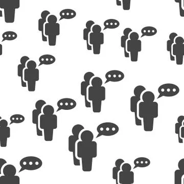 People with speech bubble seamless pattern. Business concept group users pict Stock Illustration