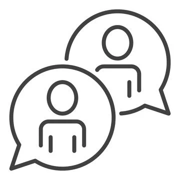 People in Speech Bubble vector Speaking concept linear icon Stock Illustration