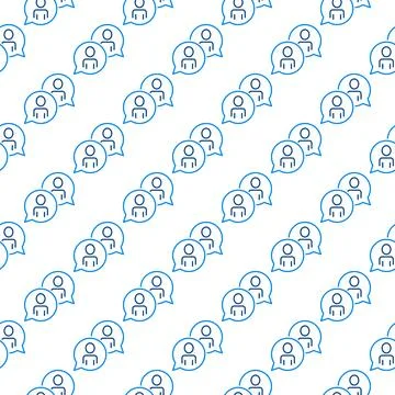 People in Speech Bubble vector Speaking concept line seamless pattern Stock Illustration