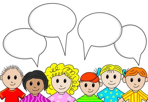 People with speech bubbles Stock Illustration