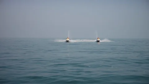 People speeding on jet ski. Stock Footage 119511168