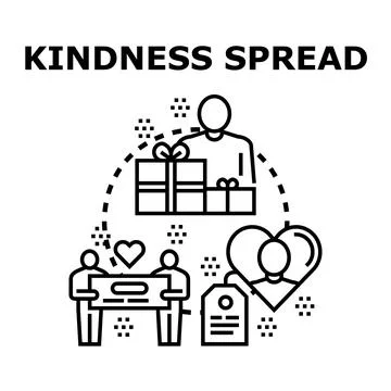 People spreading kindness and sharing charity concept Stock Illustration