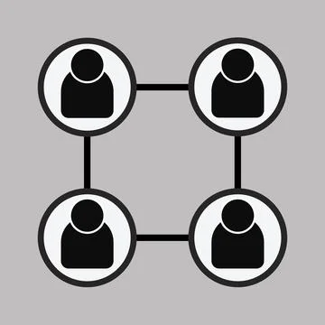 People square network work flow vector Stock Illustration