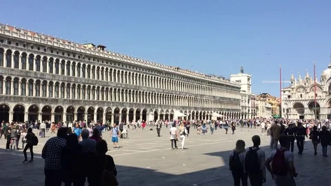 People on St Mark's Square / Piazza San Marco in Venice Full HD Stock Footage 74526116