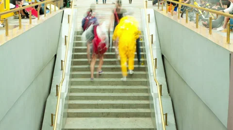 People on the stairs, timelapse Stock Footage 39681827