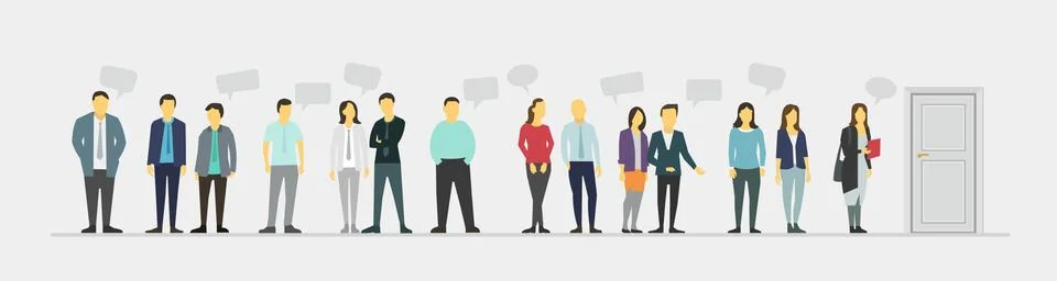 People stand in a queue Stock Illustration