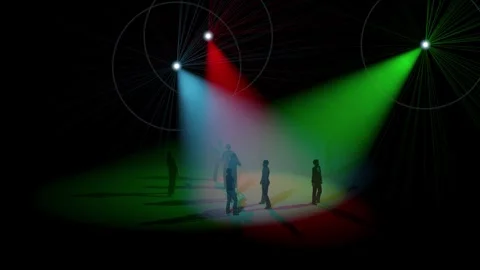 People stand rays disco intro able to loop seamless Stock Footage 255558404
