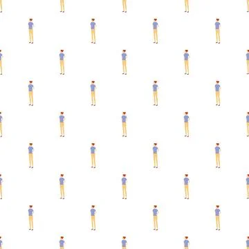 People standing back view repeating seamless pattern Stock Illustration