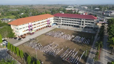 People standing on the field - drone go closer to them Stock Footage 192562151