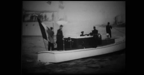 People standing on harbour Stock Footage 43404153