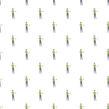 People standing holding cups seamless pattern background Stock Illustration