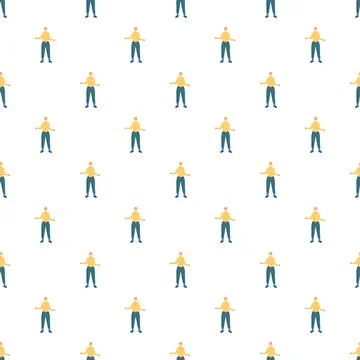 People standing in pattern showing repetition and crowd イラスト素材