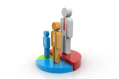 People standing pie chart Free Stock Illustration