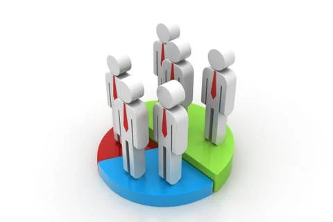 People standing pie chart Free Stock Illustration