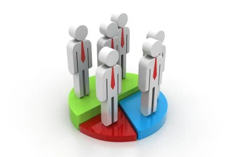 People standing pie chart Free Stock Illustration