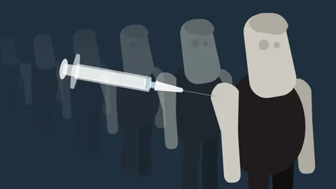 People standing in queue to get a vaccine shot Video stock 159018553