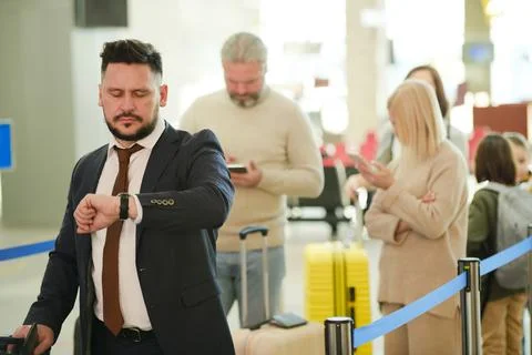 People standing in queue Stock Photos