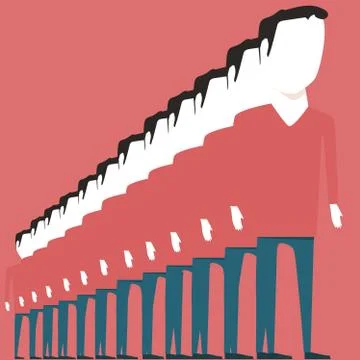 People standing in a row Stock Illustration