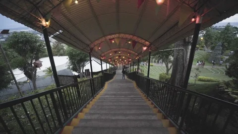 People standing on the staircase Stock Footage 108739687