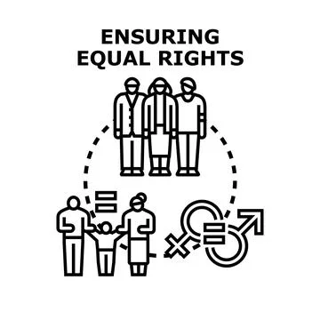 People standing together ensuring equal rights concept Stock Illustration