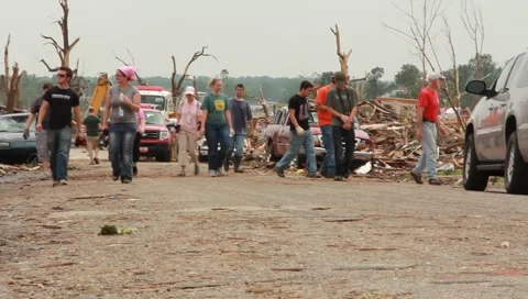 People Start Clean-up After Tornado (HD) c Stock-Footage 5438960