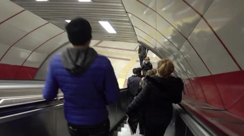 People in the steps to subway (Editorial) Video stock 60437968