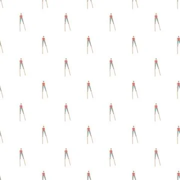 People on stilts seamless pattern illustration Stock Illustration