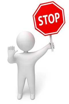 People stop 3d render Stock Illustration