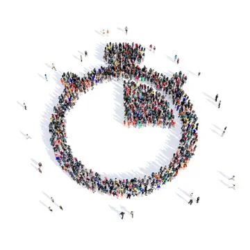 People stopwatch shape 3d Stock Illustration