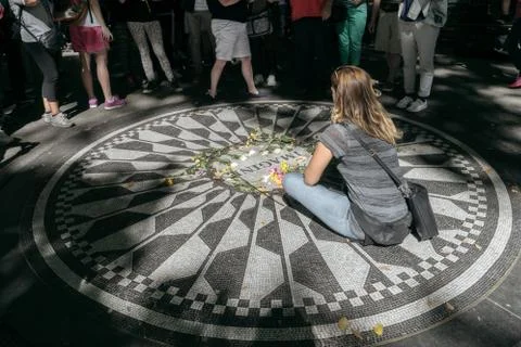 People on Strawberry Fields Stock Photos