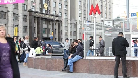 People on the street Stock Footage 5212606