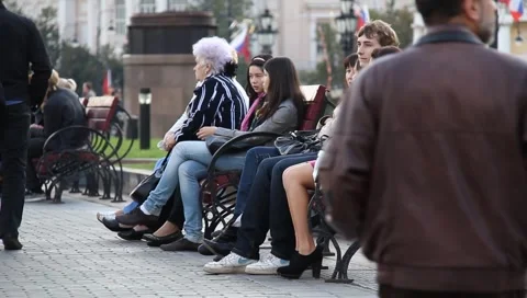 People on the street Stock Footage 5213503