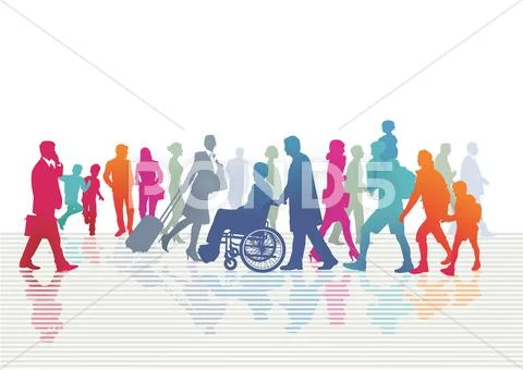 People on the street Stock Illustration