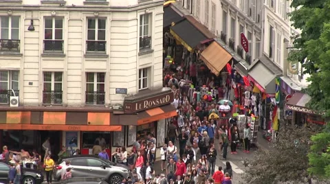 People in the streets of Paris Stock Footage 50393146