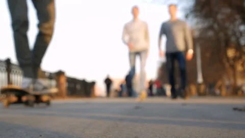 People stroll in the park, soft focus Stock Footage 74501218