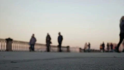 People stroll in the park, soft focus, time-lapse Stock Footage 74501472