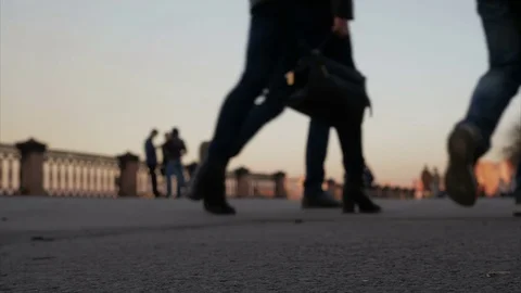 People stroll in the park, soft focus, time-lapse Stock Footage 74501493