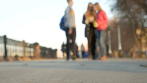 People stroll in the park, soft focus Stock Footage 74523528