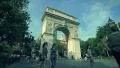 People strolling by the famous Washington Square Park Arch in New York City 4k or 4k+ Resolution