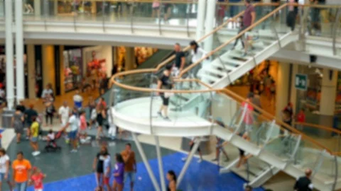 People strolling in a mall defocus or blurred background Stock Footage 127522132