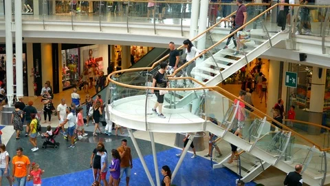 People strolling in a mall Stock Footage 127516192