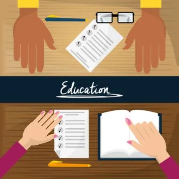 People study to present the test 库存插图